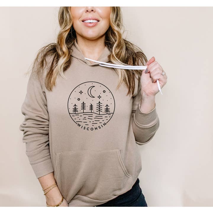 Autumn Rose Co. - Wholesale Graphic Sweatshirt - Women's - Wisconsin Night Sweatshirt, Women's Hooded Sweatshirt4