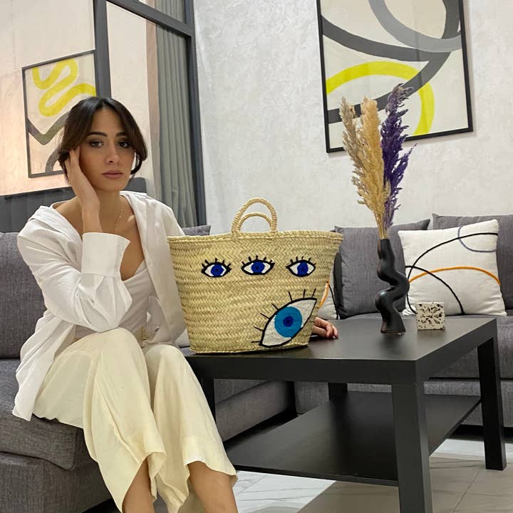 woolsouk ( We handle U.S. import procedures for you ) – Saco de praia por atacado – Sacola Designer - saco de palha - saco de praia - Presente para ela3