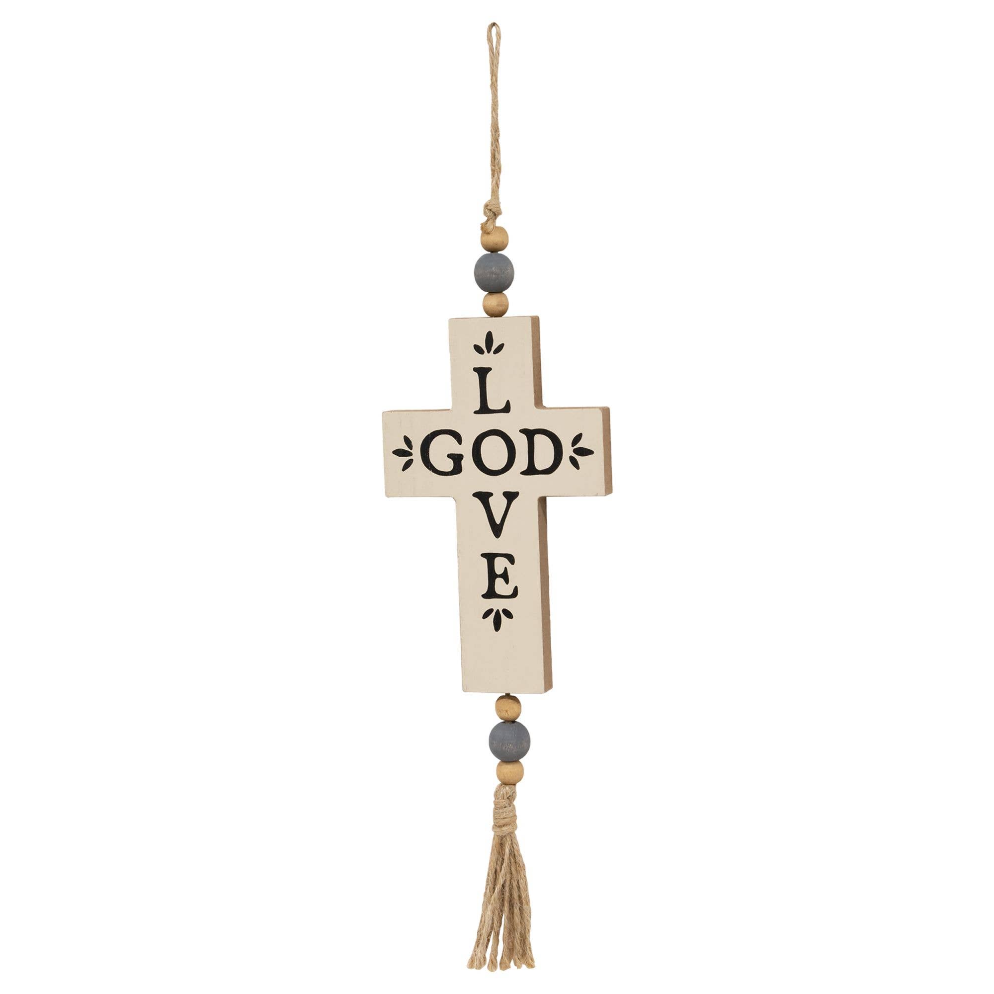 The Hearthside Collection - Wholesale Ornament - Love God Beaded Cross Ornament1