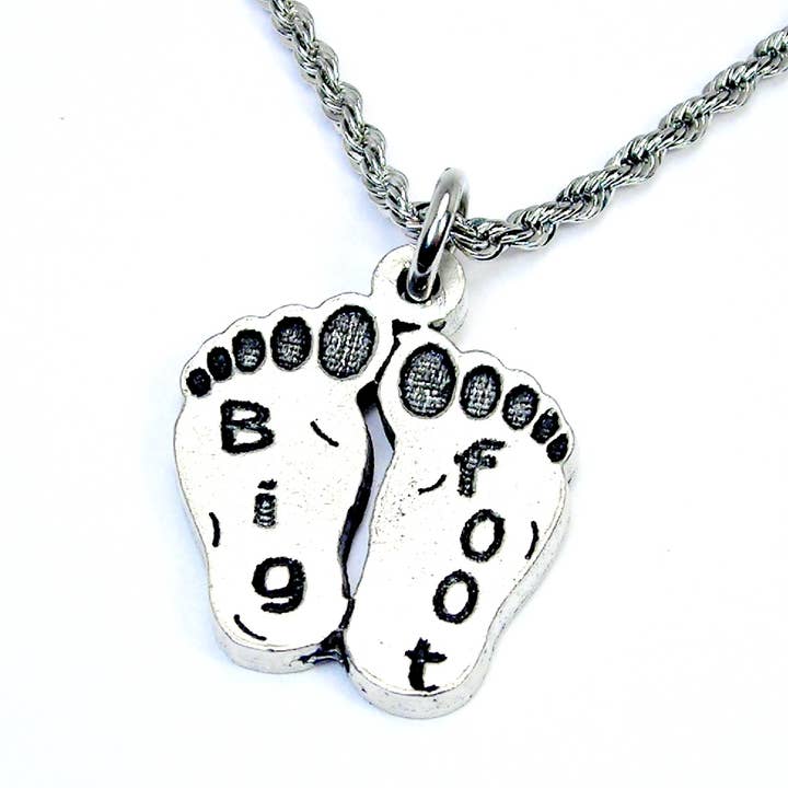 BIG FEET Bigfoot Sasquatch Charm Halskette mit großem Fuß für den Großhandel von Chubby Chico Charms