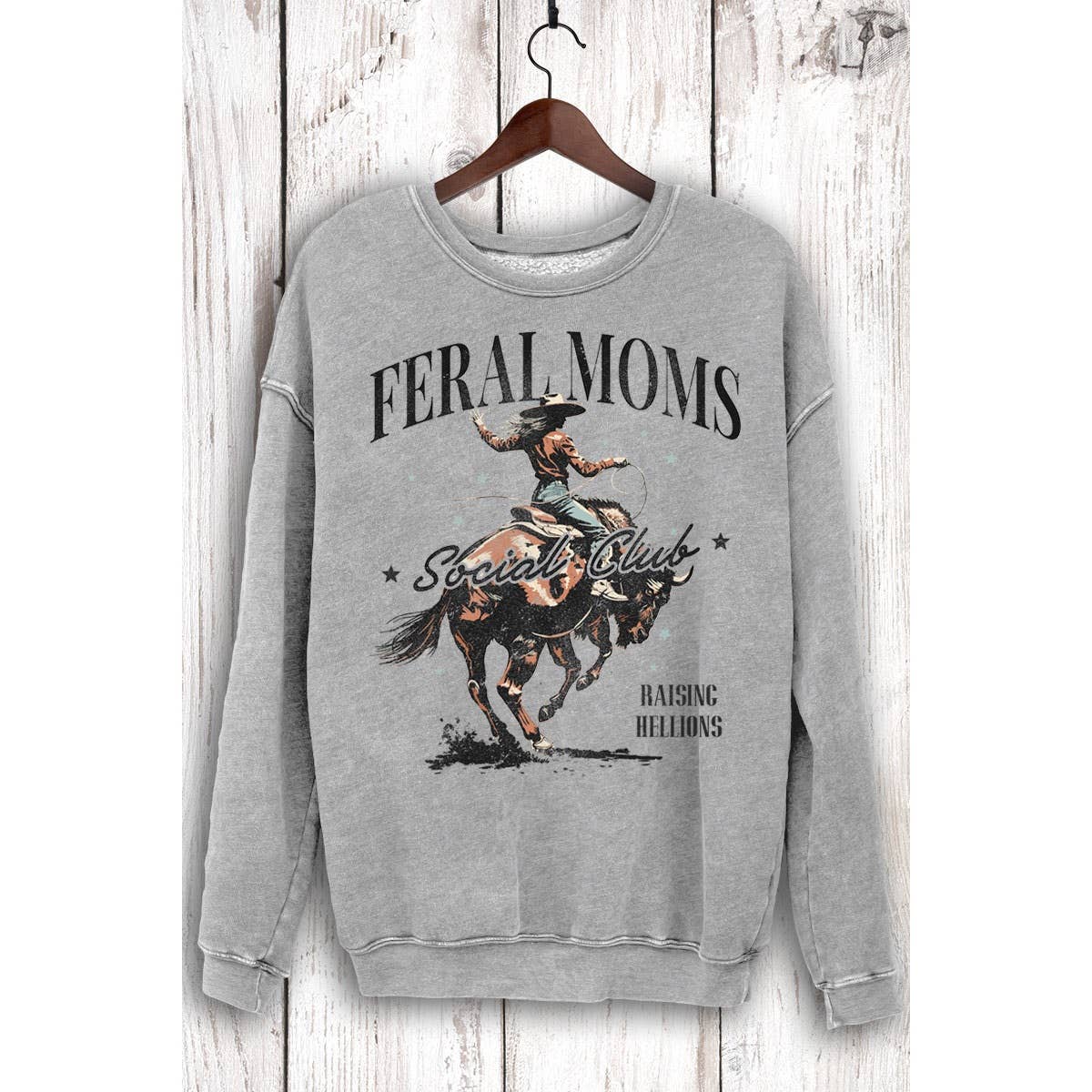 HRTandLUV - Wholesale Sweatshirt - Women's - FERAL MOMS SOCIAL CLUB MINERAL SWEATSHIRTS0