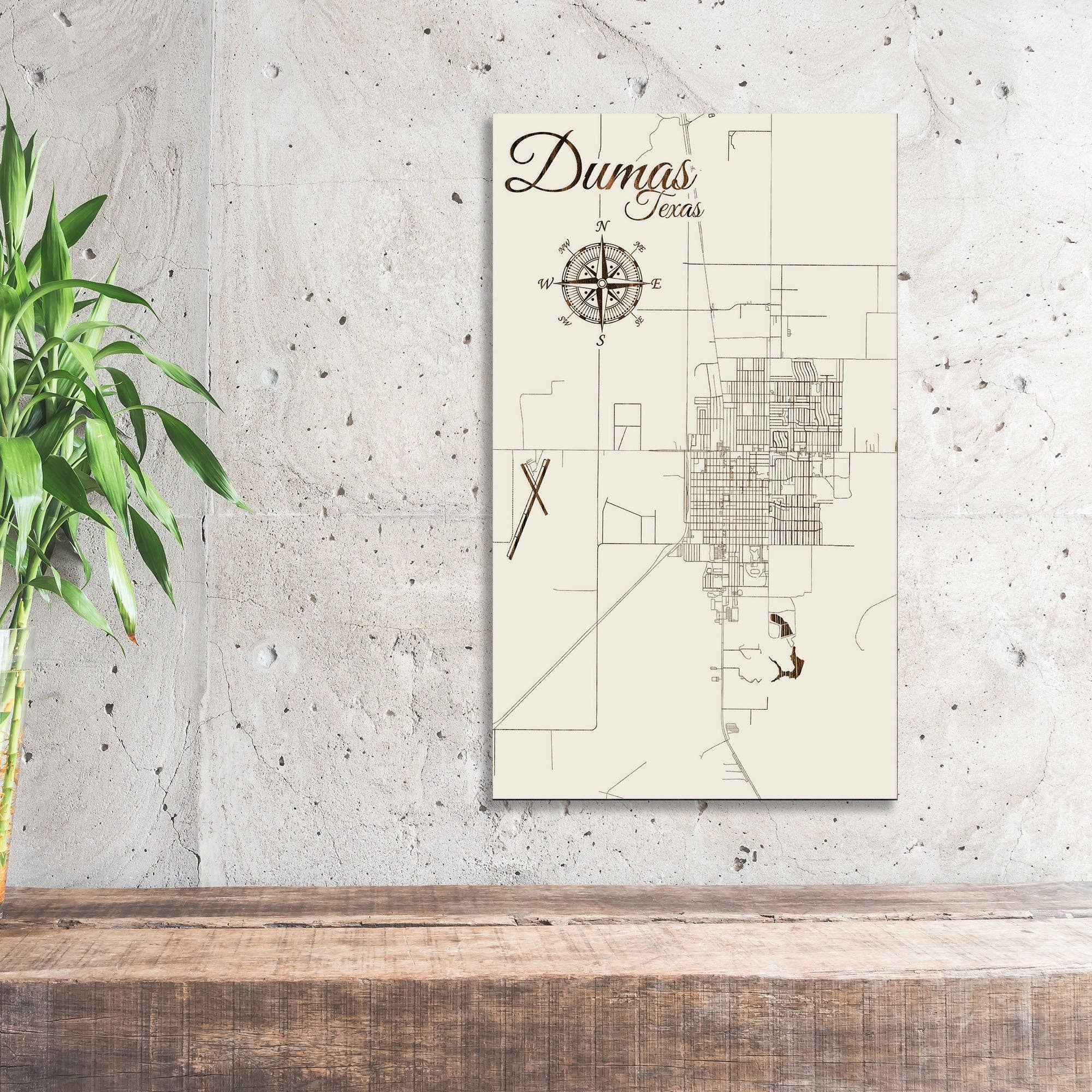 Fire & Pine - Vente Cartes - Texas : carte des rues de Dumas2