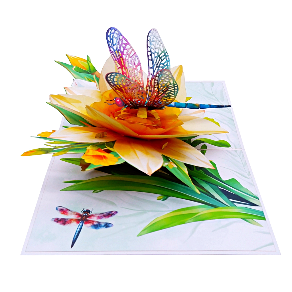 Wonder Paper Art – wholesale Tackkort –  Dragonfly 3D popup-kort4