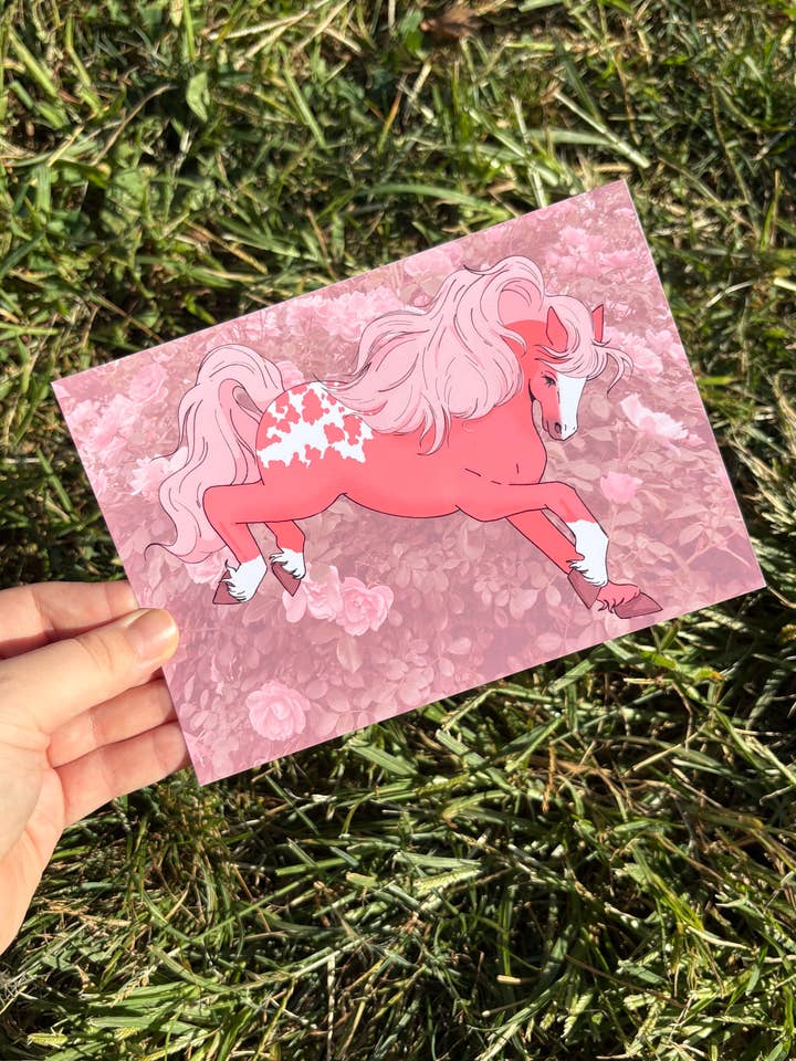 Pink Pony Art Print (5 x 7) for wholesale by megoogs draws