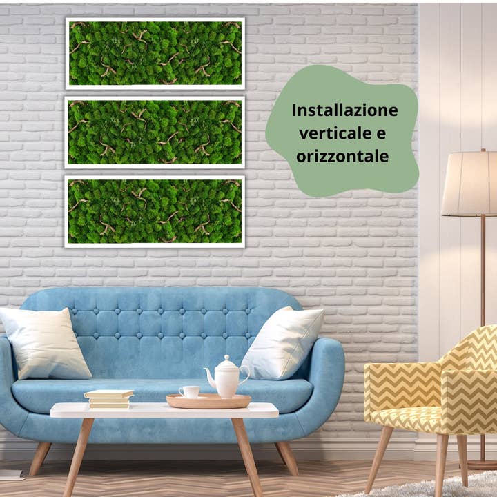 I Giardini Di Giulia - Venta al por mayor Papel pintado 3D - Cuadro Rectangular con Marco Blanco e Inserciones de Madera Natural