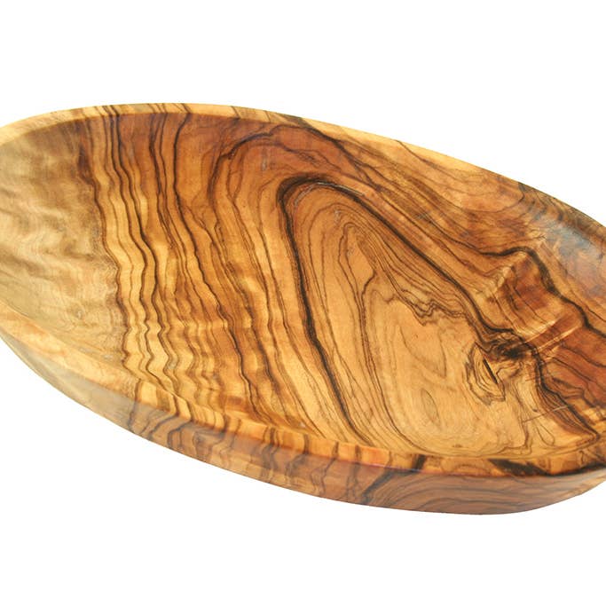 olivenholz-erleben – Großhandel Dekorative Platte/Teller/Schüssel – Schale oval 17 – 19 cm Olivenholz