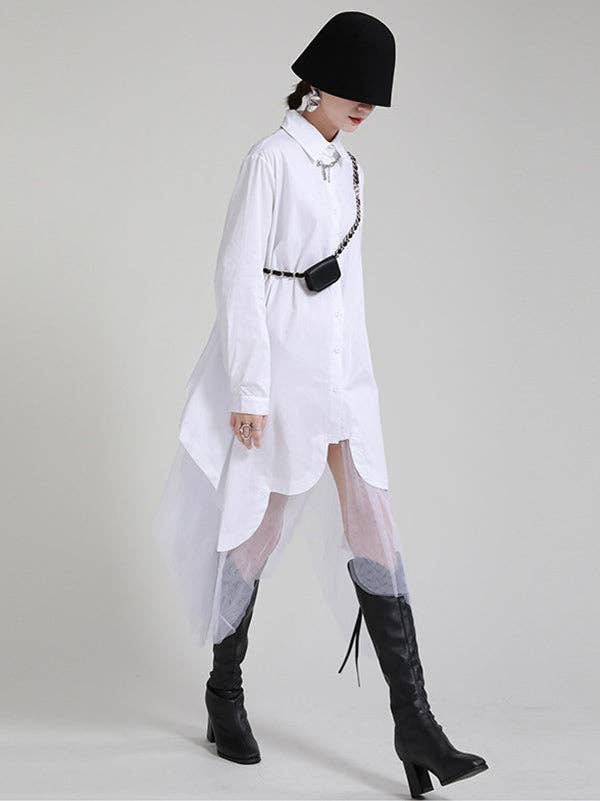 UZ Wholesale Store - Wholesale Dress - Women's - Urban Loose Split-Joint Lapel Long Sleeves Midi Dress19