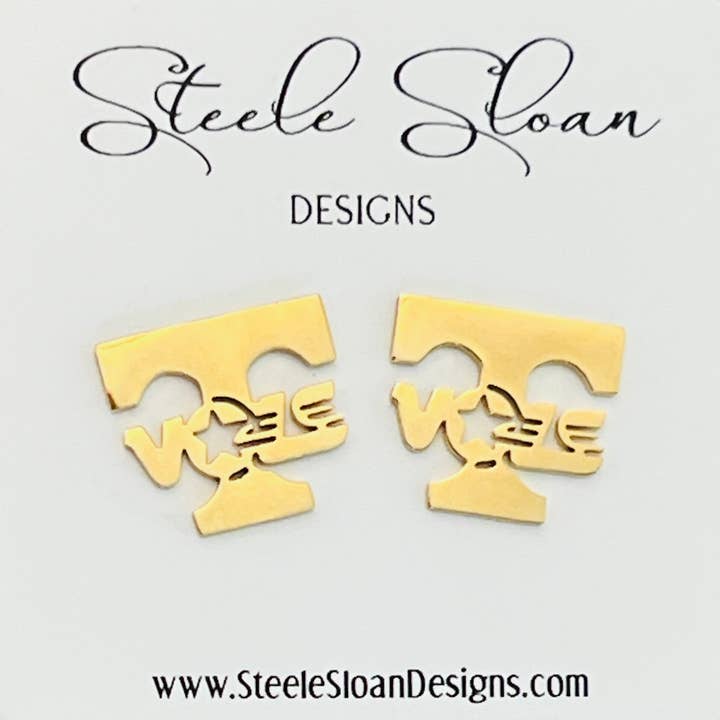 Steele Sloan Designs - Wholesale Stud/Post Earrings - NEW! Tennessee Volunteers Earrings Tennessee Gift Ideas VOLS