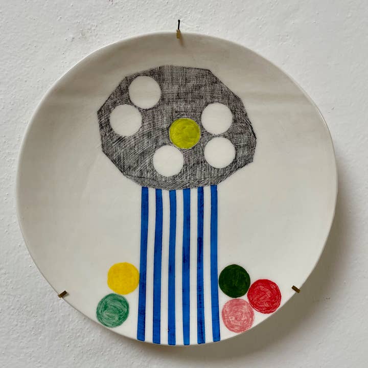 Ceramic plate - Tree N1 Tree N4 for wholesale by Odeon Studio