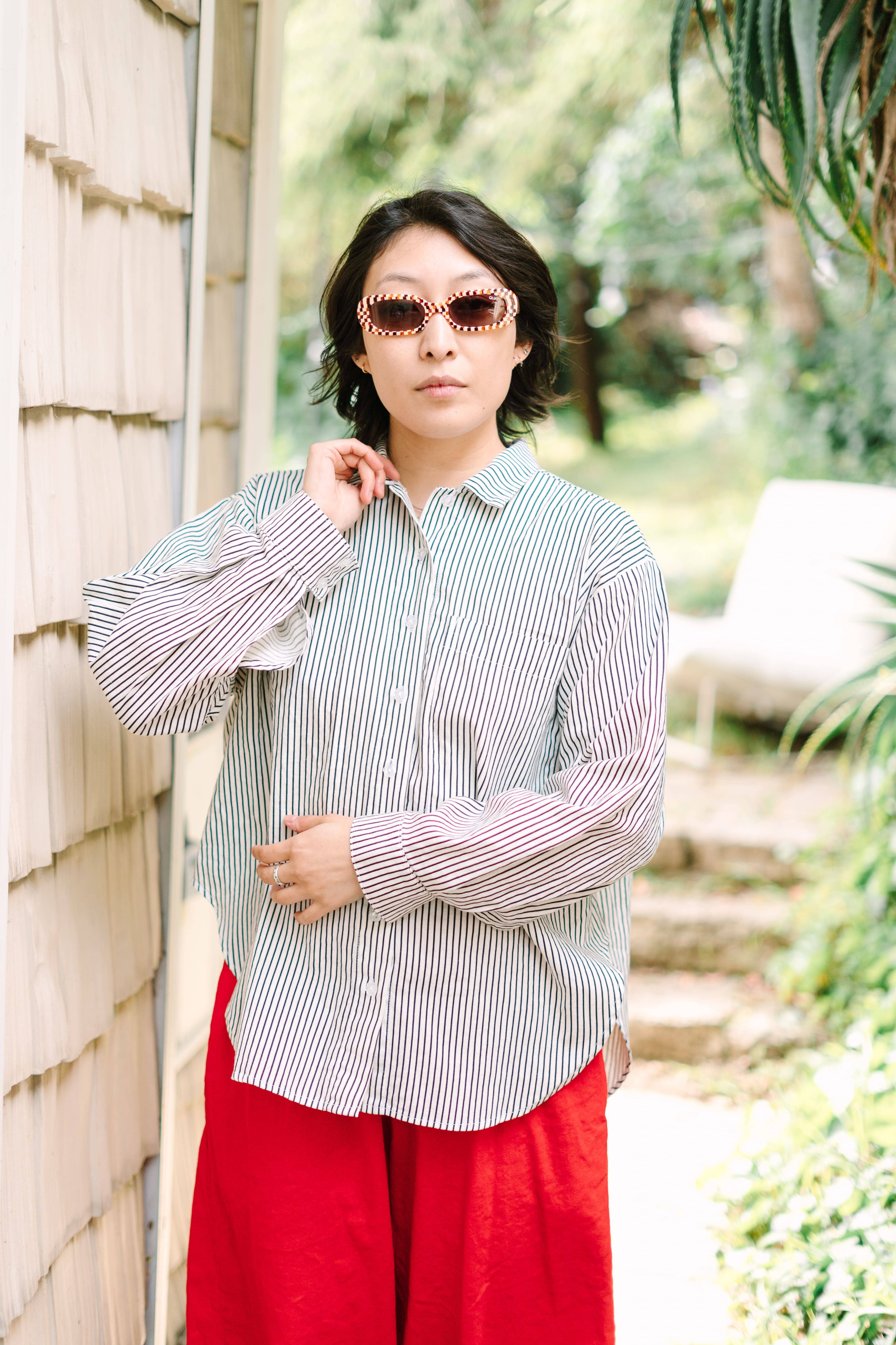 Nettle Studios - Wholesale Button Down Shirt - Unisex - Size Inclusive Plus Size Long Sleeve Button Up Striped Linen25