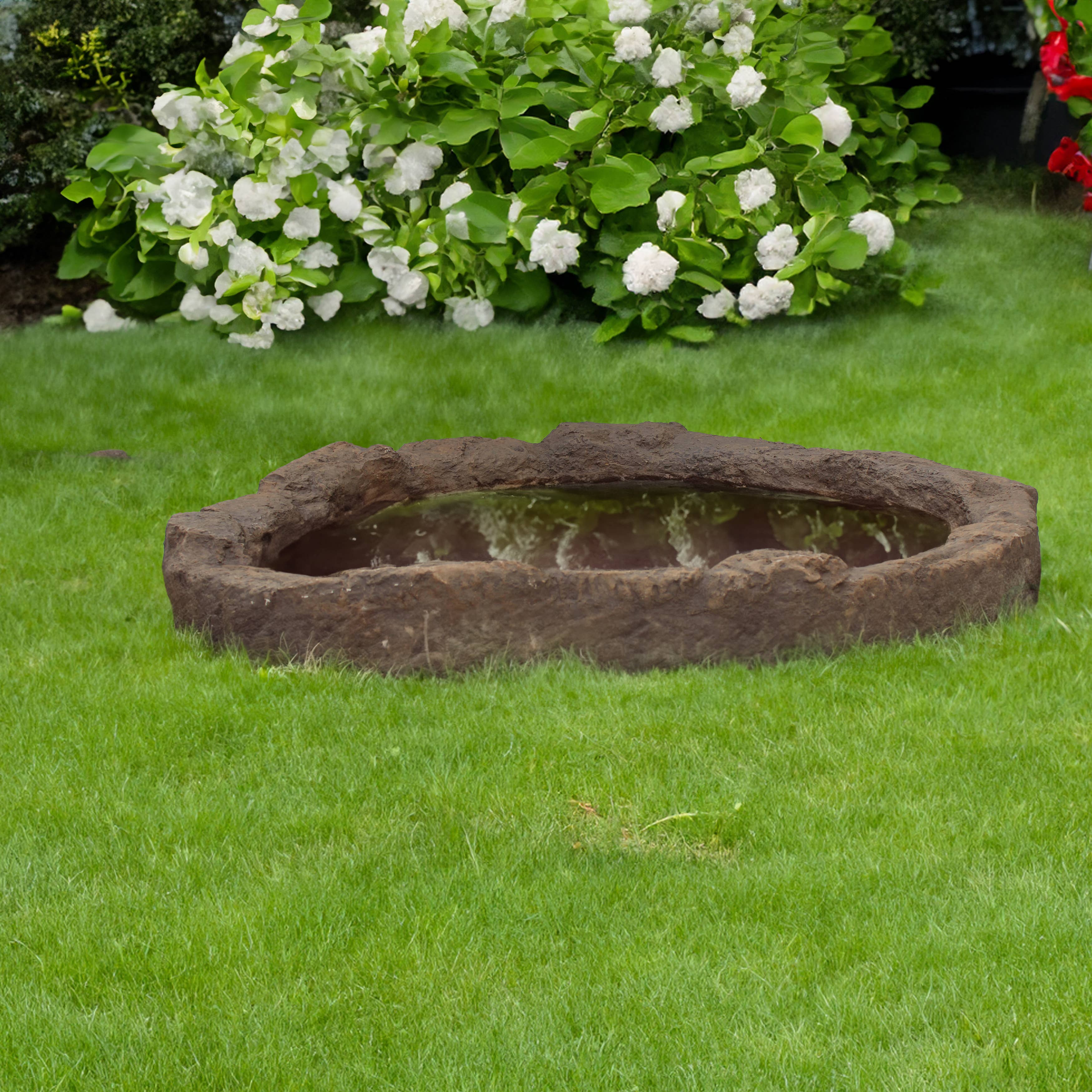 Quickway Imports - Wholesale Outdoor Ornament/Decor - Faux Rock Fiberglass Garden Decorative Water Pond, Sandstone10