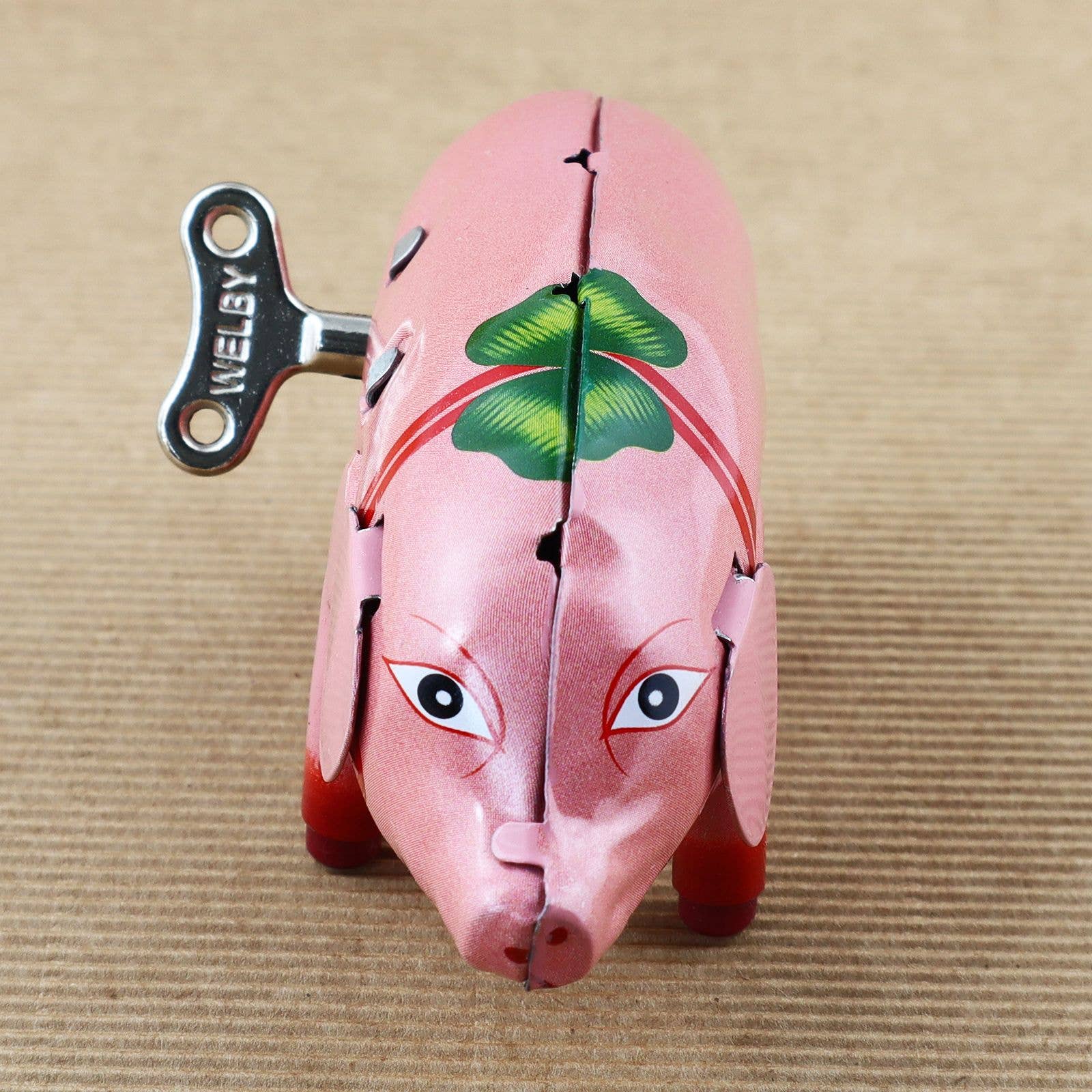 Tribal Trade GmbH - Venta al por mayor Figura decorativa - Cerdito de hojalata feliz con trébol de la suerte6