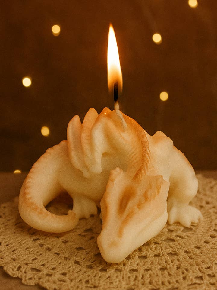 Snow Dragon Candle for wholesale by Wild Mango
