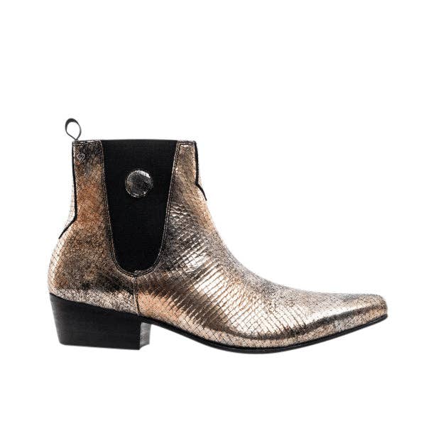 Club Cubano - Wholesale Chelsea Boots - Men's - HUGO Mens Leather Cuban Heel Boots Gold Snake8