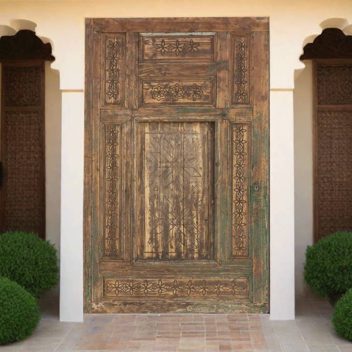 Geweldige 19e-eeuwse gebeeldhouwde Marokkaanse deur voor wholesale door De-cor