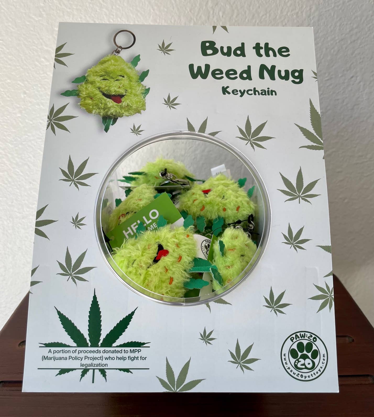 PAW:20 - Wholesale Pet Toy - Cat/Dog - Bud the Weed Nug 420 Keychain Display | Great Impulse Item1