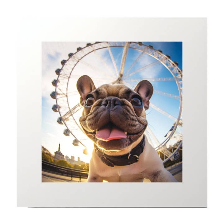Puppy Pug Tourist Art Print for wholesale by Artificial Ink