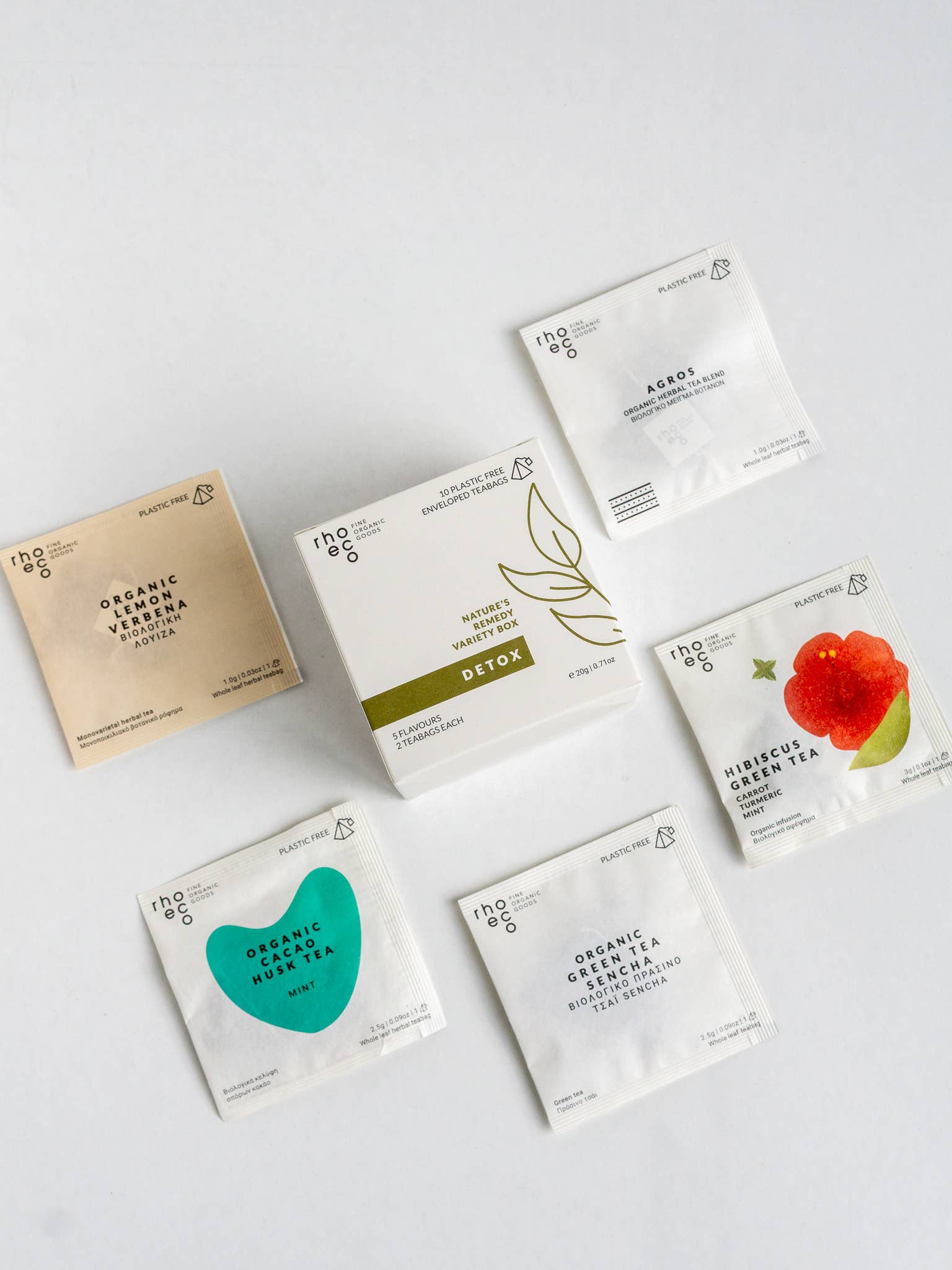 rhoeco - fine organic goods – wholesale Tepåsar – Nature's Remedy urvalslådor [Bio] – Komposterbara pyramider3