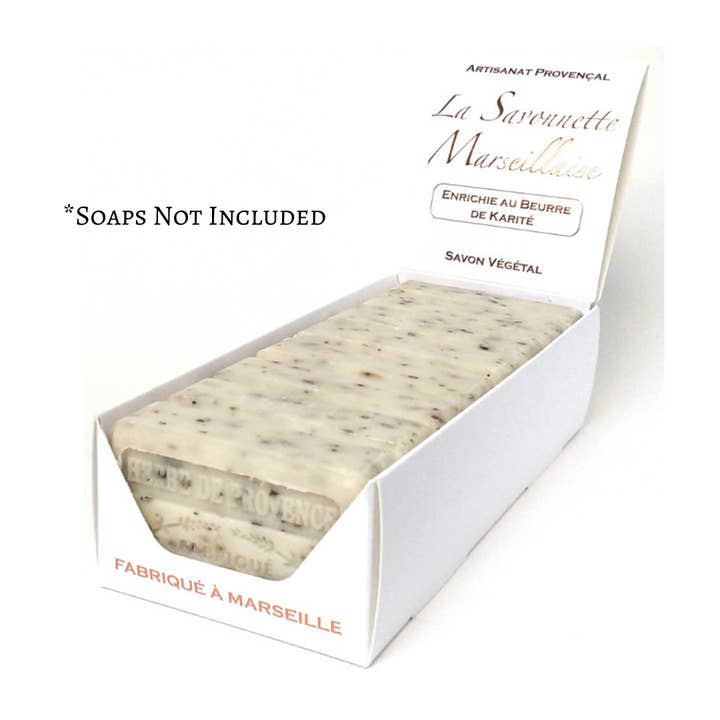 French Soap Wholesale – wholesale Retailer display – Beauty & wellness – White Card Display Box for 125g Soaps