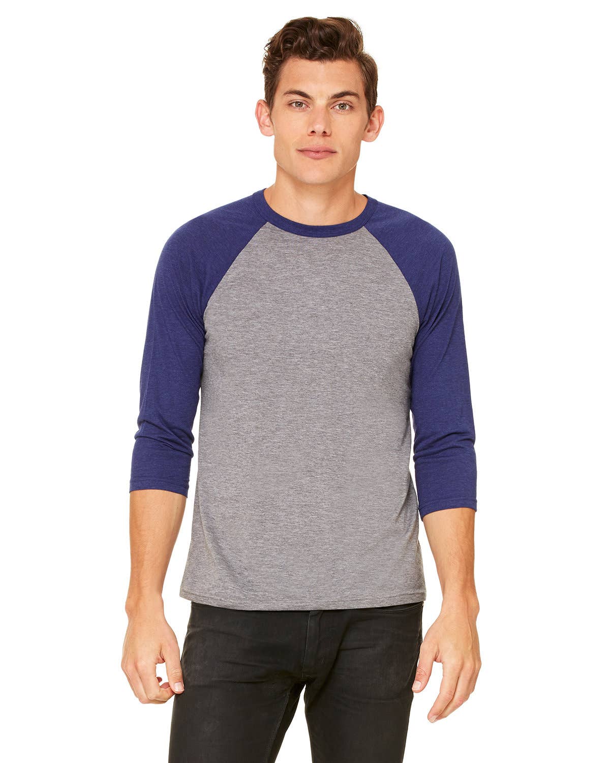 Total Apparel - Wholesale T-Shirt - Men's - Bella + Canvas 3200 - Unisex 3/4-Sleeve Baseball T-Shirt7