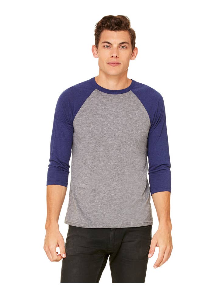 Total Apparel - Wholesale T-Shirt - Men's - Bella + Canvas 3200 - Unisex 3/4-Sleeve Baseball T-Shirt7