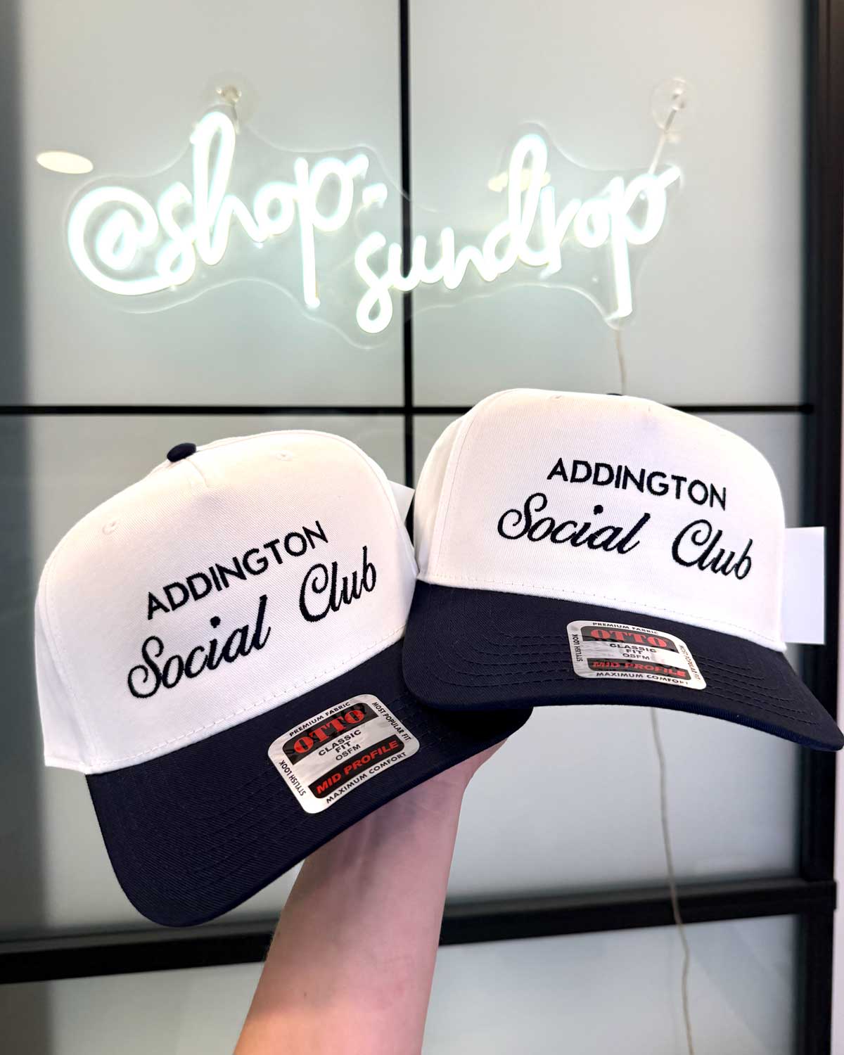 Sundrop – wholesale Trucker hat – Unisex – Custom Social Club Embroidered Hat - Personalize your text!11