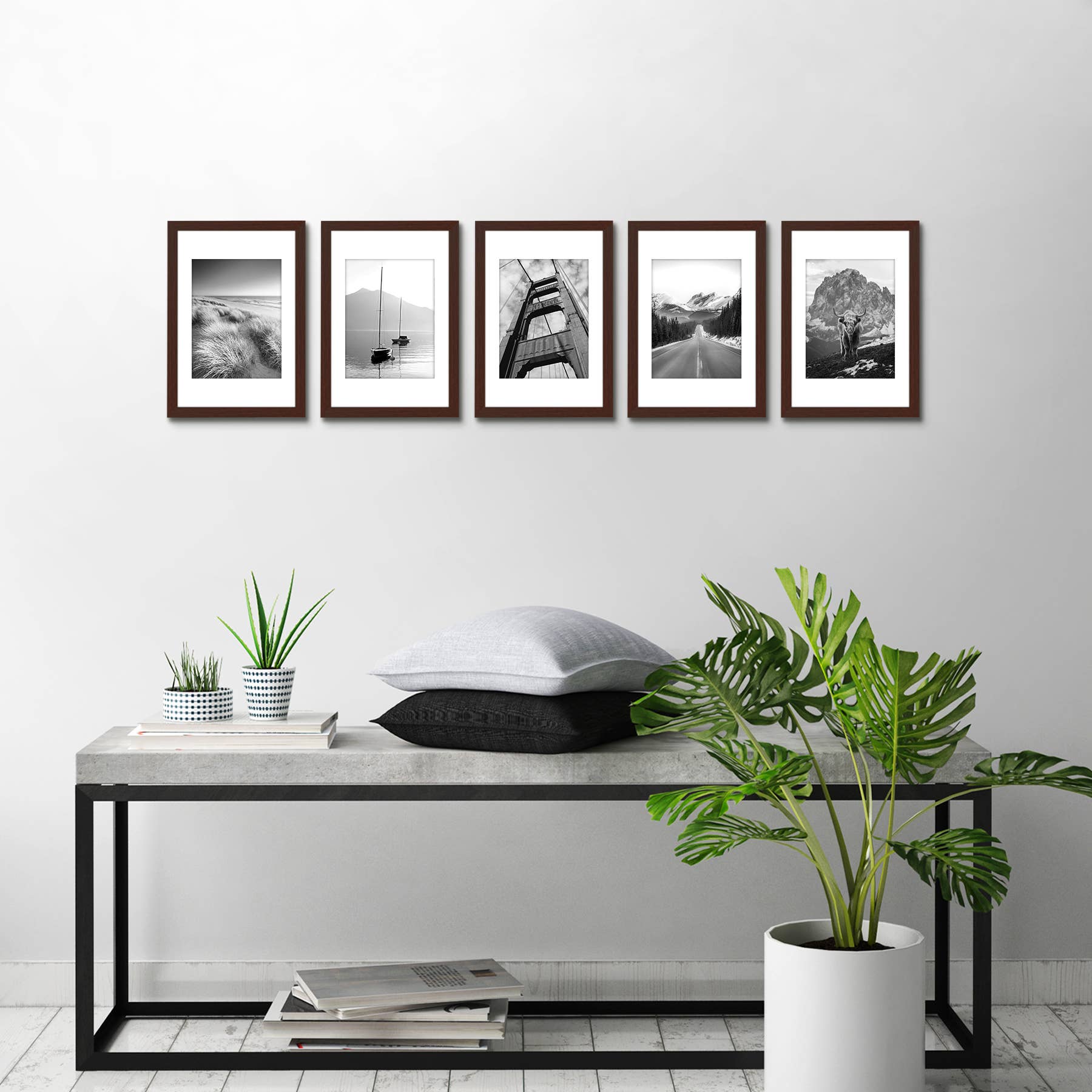 Americanflat - Wholesale Picture Frame - Americanflat Picture Frame with Mat Slim Molding (5 Pack)45