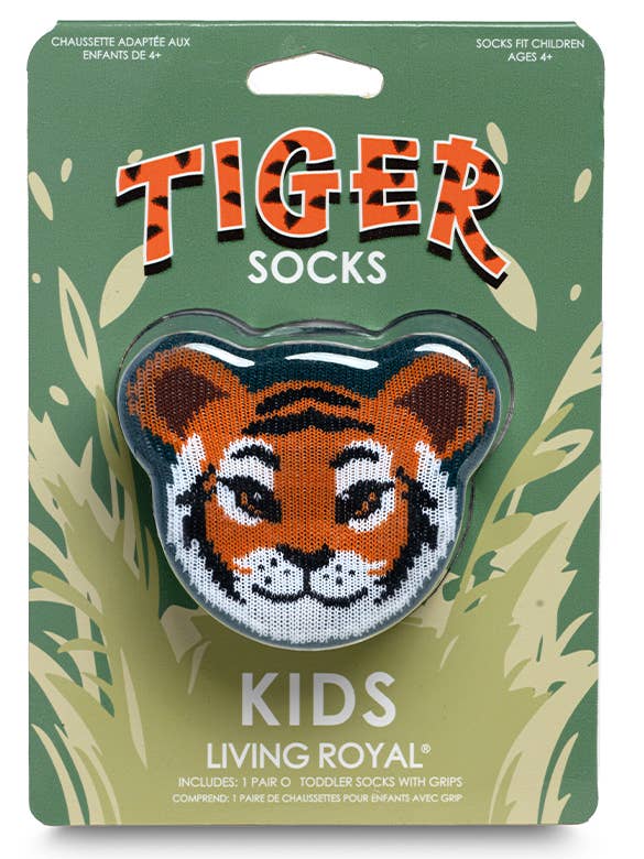 Living Royal - Wholesale Socks - Kids - 3D Packaged Crew Socks - Kids - Tiger Cub - Dark Blue0