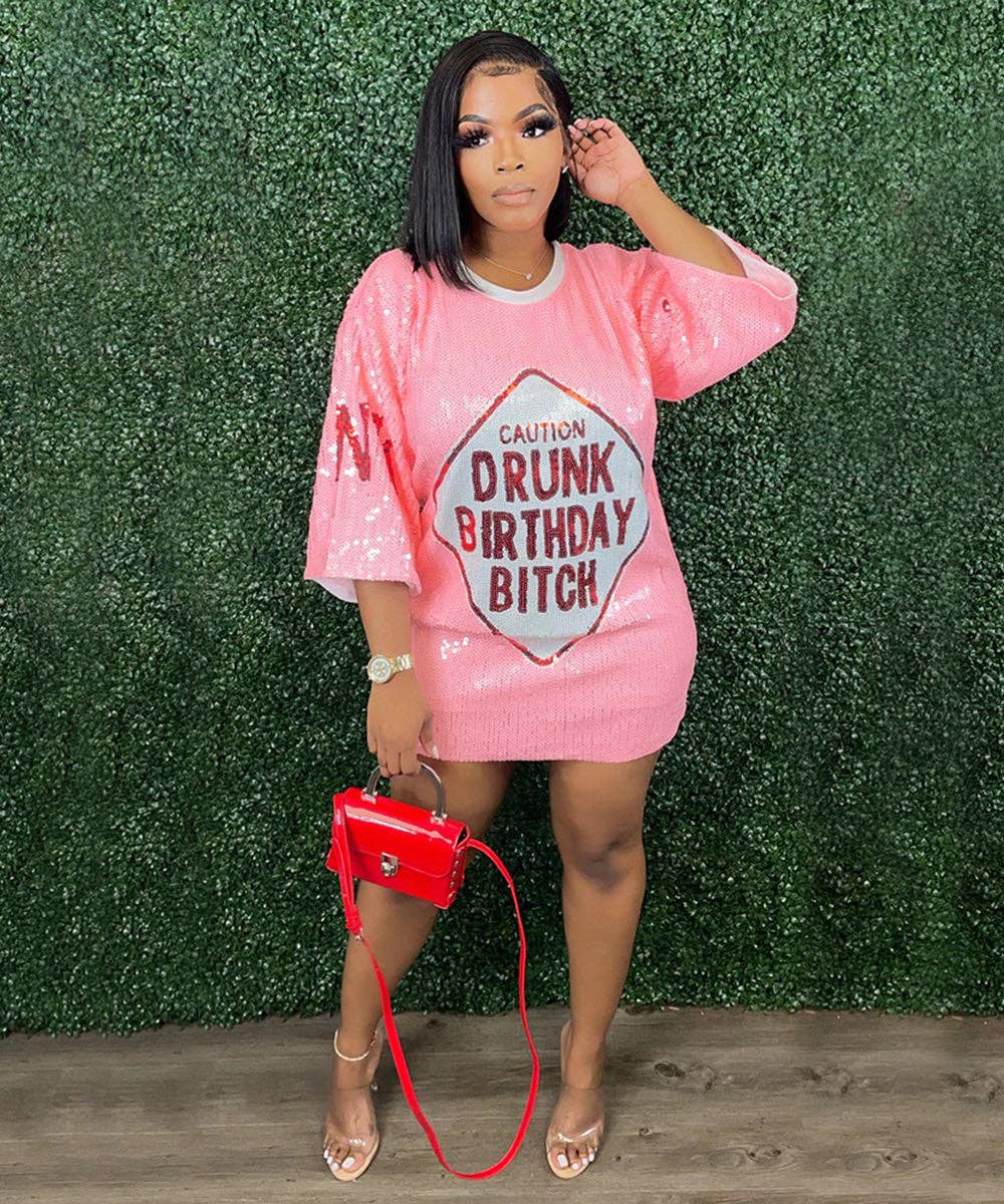 Aria Romance – wholesale Dress – Women's – Printed Round Neck Sequin Dress4