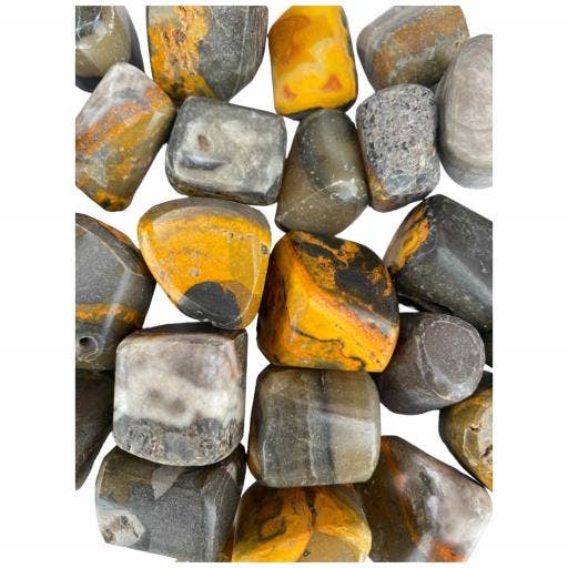International Gifts Ltd. - Wholesale Spiritual Stone/Crystal - Zenn Bumble Bee Jasper Stones 500G / 1.10 Lb. Per Bag T-4870