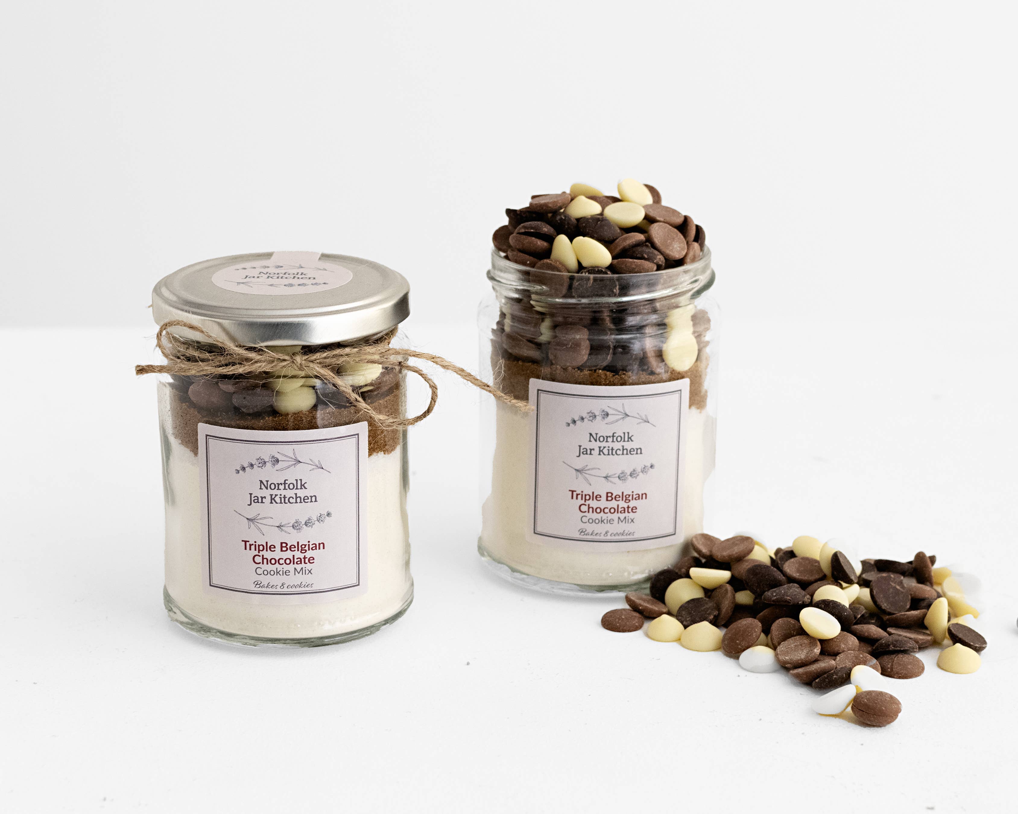 Norfolk Jar Kitchen - Wholesale Biscuit mix - Cookie Mix Jar Bakes 8 Cookies (Glass Jar)3