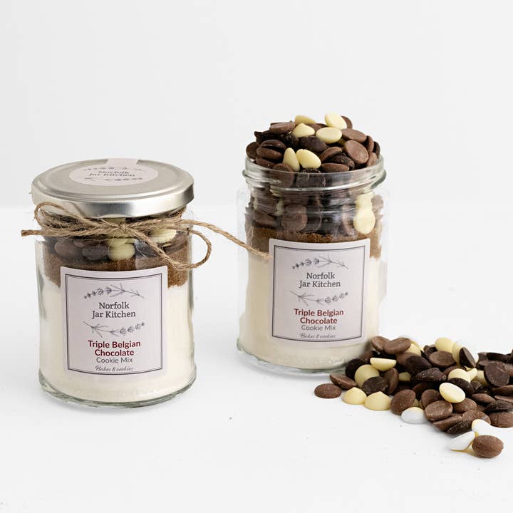 Norfolk Jar Kitchen - Wholesale Biscuit mix - Cookie Mix Jar Bakes 8 Cookies (Glass Jar)3