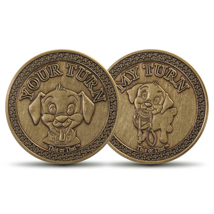 Dog Walking Decision Coin – Antique Brass Gift for wholesale by Chomp Haus