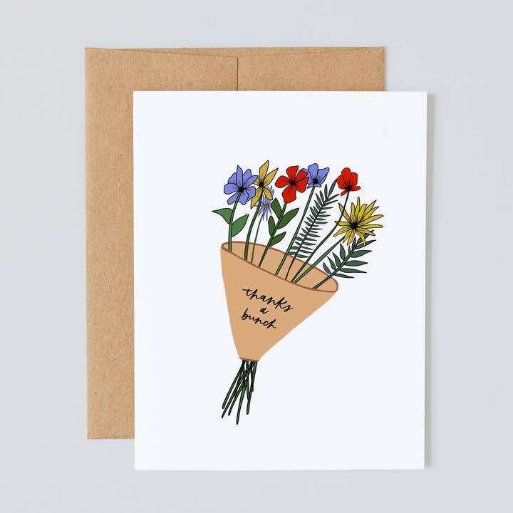 Tack ett gäng, blommig tema, tackkort för wholesale av Lady Lo Design