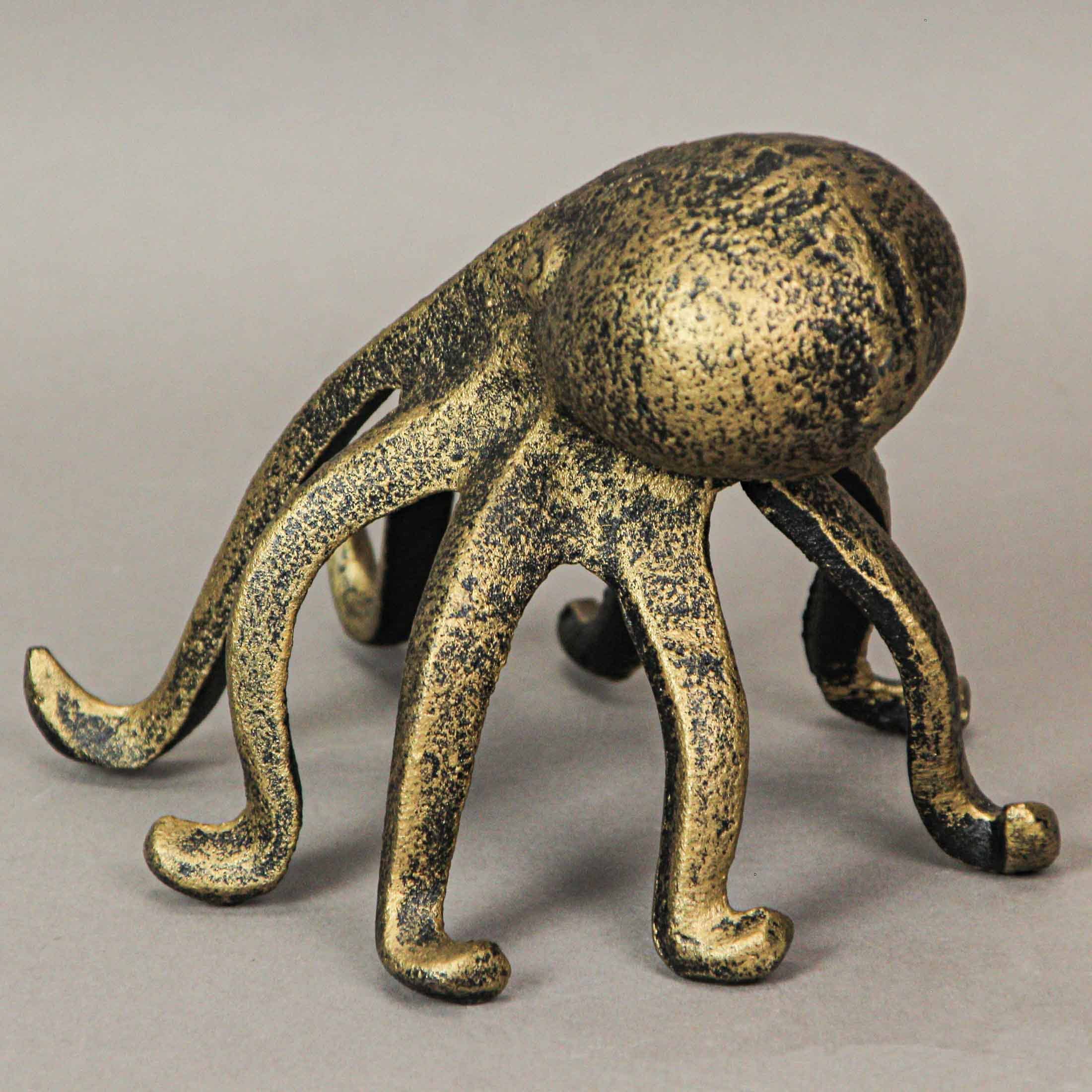 Zeckos – wholesale Bokstöd – Antik guldgjuten järnbläckfisk som mobilhållare och bokstöd3