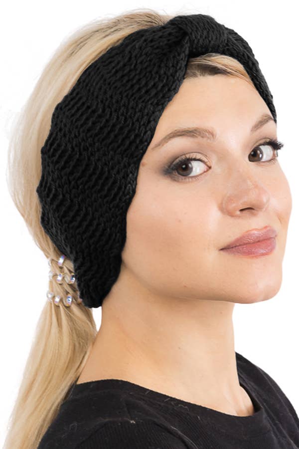 Cap Zone - Wholesale Fashion Headband - Women's - Wavy Zigzag Chevron Stockinette Stitch Ribbed Knit Head Band6