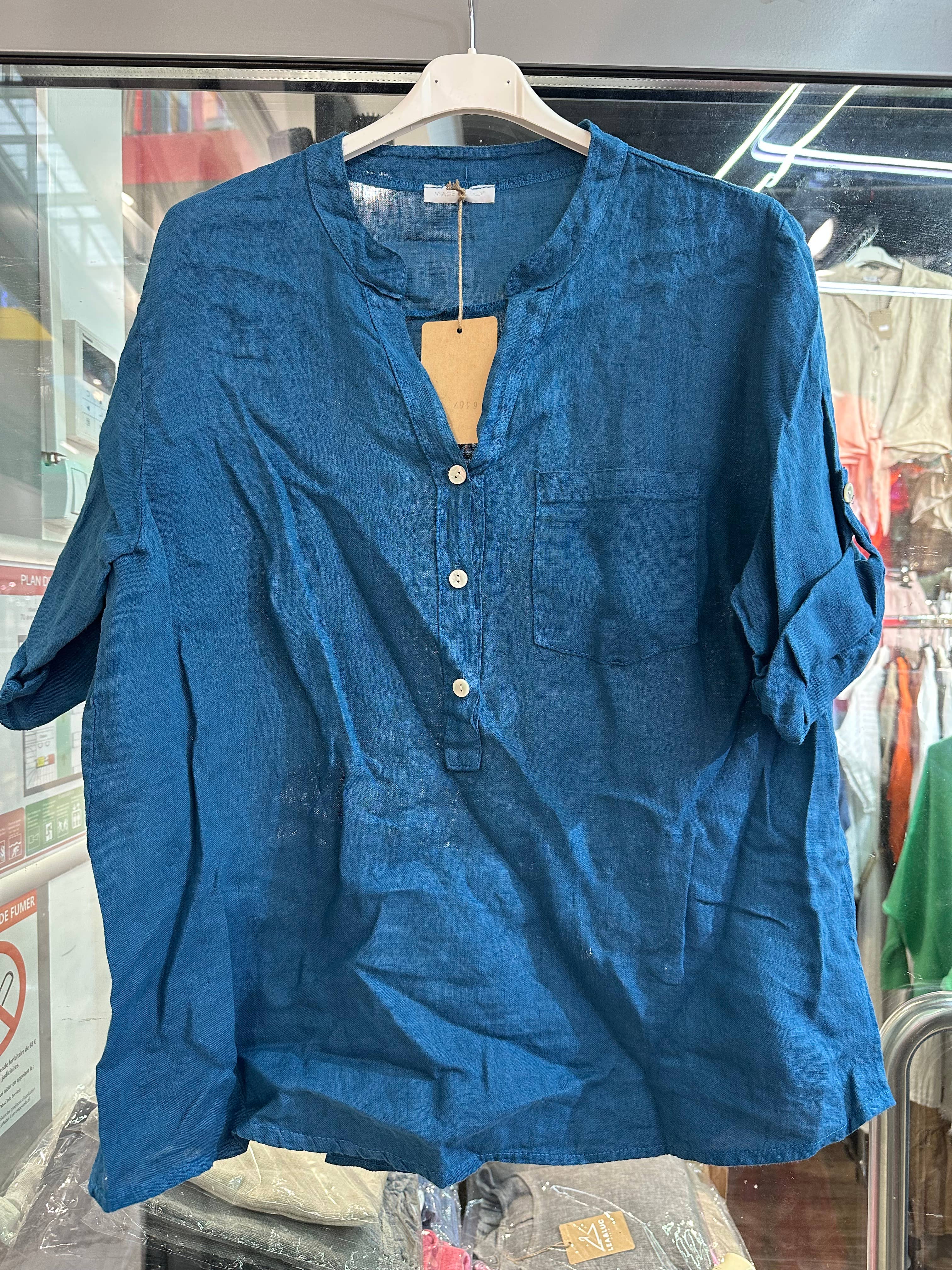 LÉA & LUC - Wholesale Button Down Shirt - Women's - 100% Linen Blouse REF. 636738