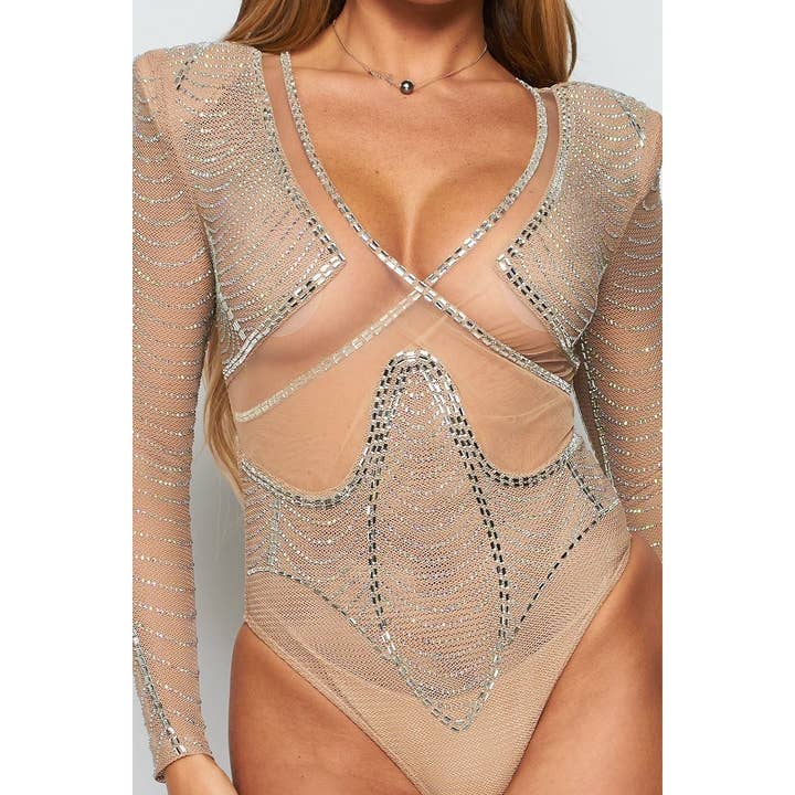 omgstyles - Venta al por mayor Body - Mujer - BODY DE REJILLA CON STRASS