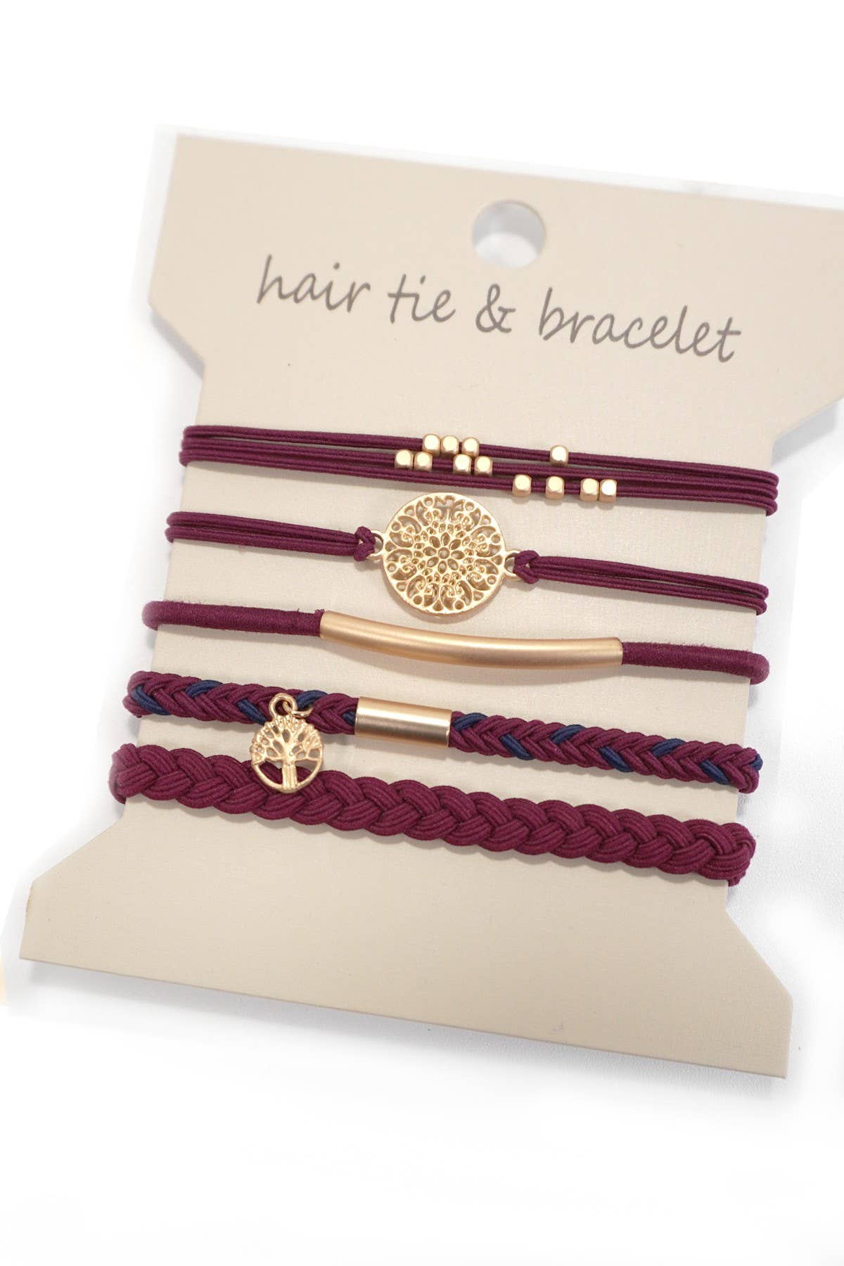JOSSLYN by wall to wall - Vente Élastique à cheveux - Bracelet à nœud fonction double boho | Bracelet et élastiques à cheveux 40BH1004