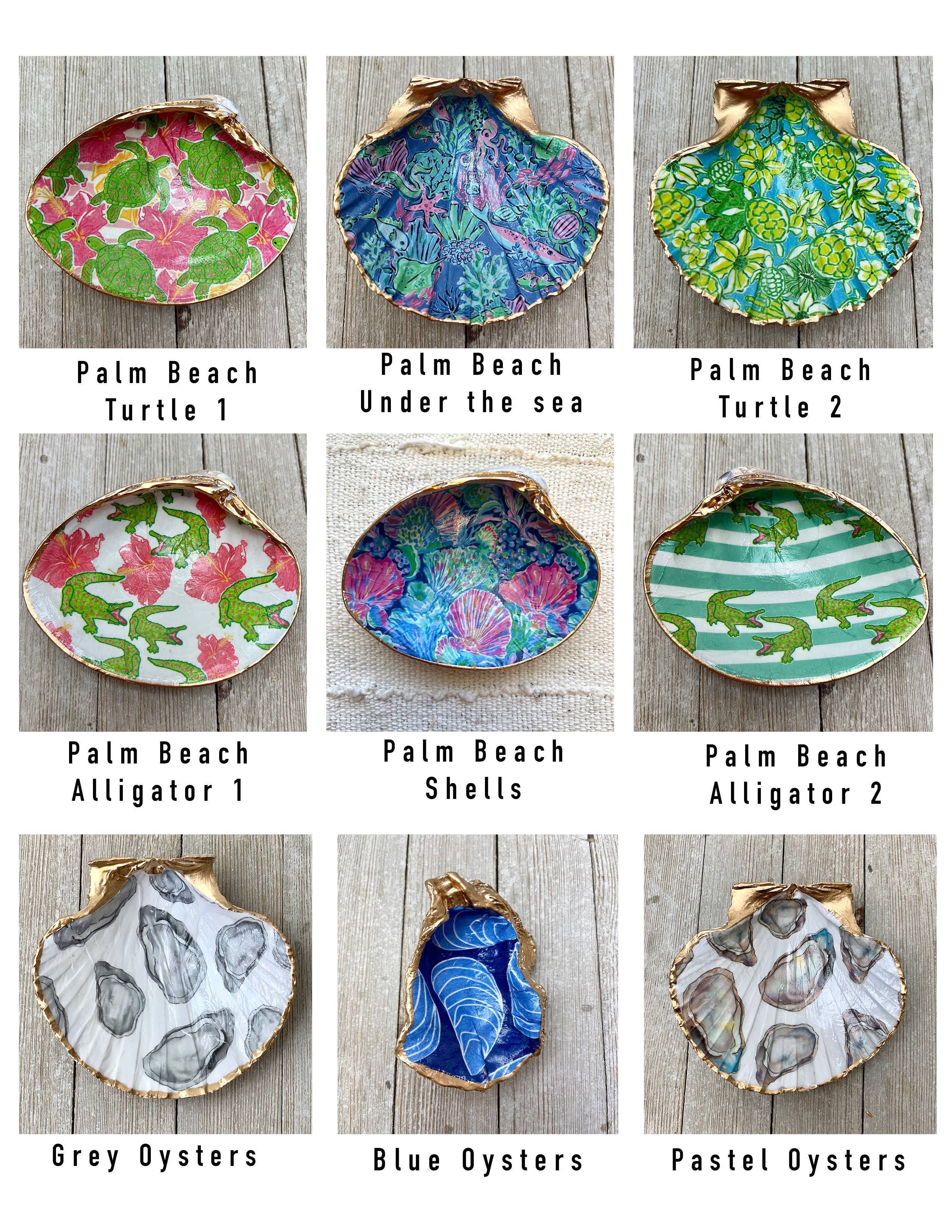 Ten Twenty Six Designs – Prato/tigela decorativa por atacado – Conjunto de Conchas para Decoupage – Vieira, Ostra ou Amêijoa8