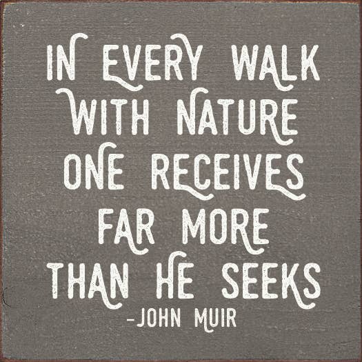 In every walk with nature one receives far more - John Muir for wholesale by SAWDUST CITY