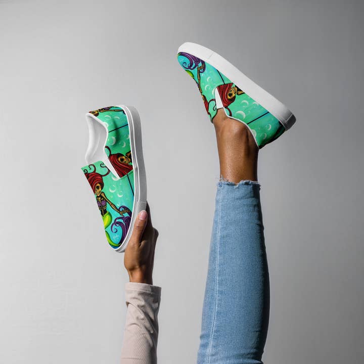 The Art of Francella - Wholesale Slip-on trainers – Women′s - “La Sirena” Women’s slip-on canvas shoes1