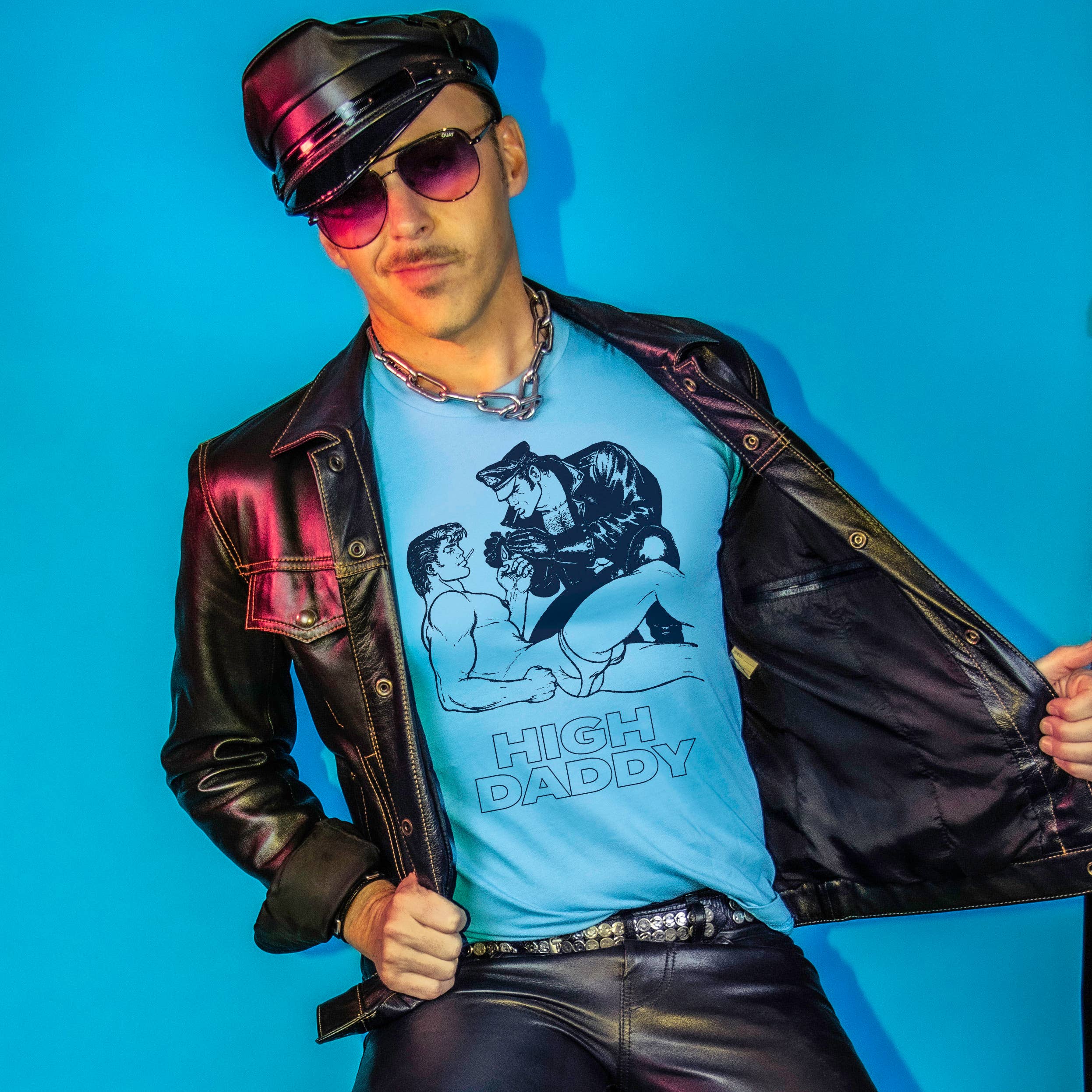 Peachy Kings / Kweer Cards - Wholesale T-Shirt (Graphic) - Men's - Tom of Finland "HIGH DADD" T-shirt (Gay Queer) - 2
