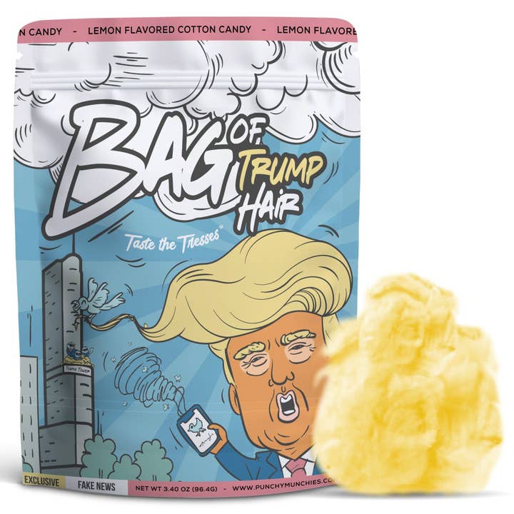 Punchy Munchies - Wholesale Cotton Candy - Bag of Trump Hair – Lemon-Flavored Cotton Candy