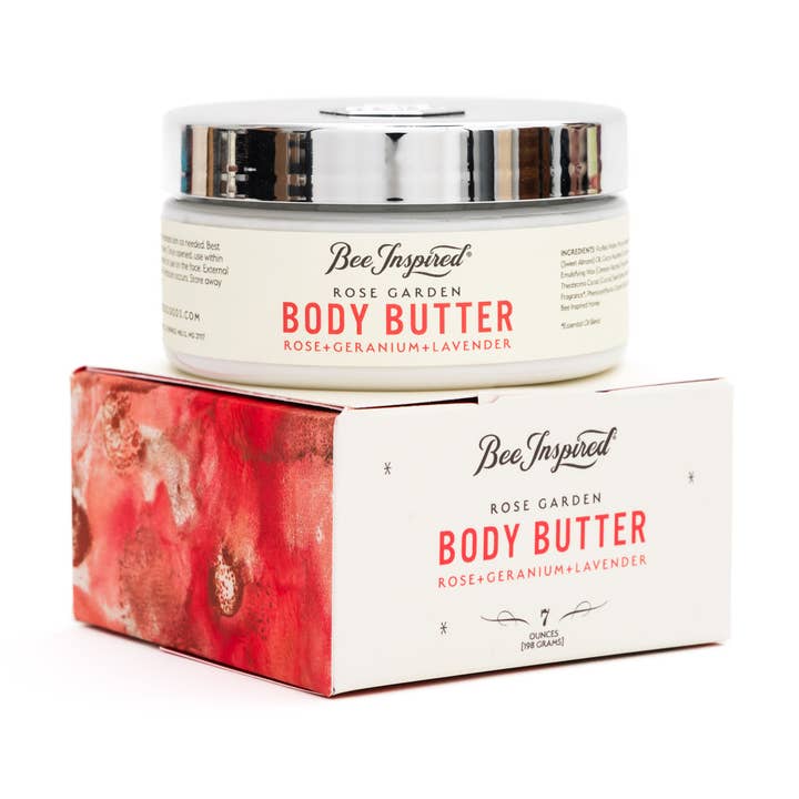 Rose Garden Body Butter | 7oz Rose & Lavender Body Butter for wholesale by Bee Inspired