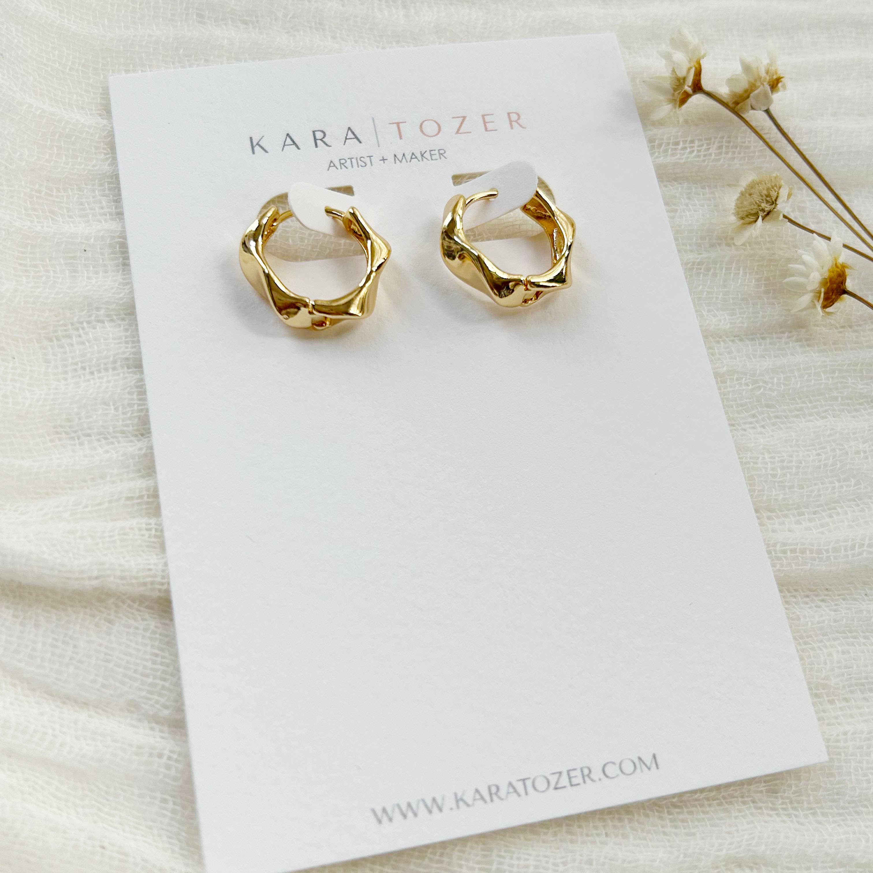 KARA | TOZER - Wholesale Hoop Earrings - Gold Twist Hoops3