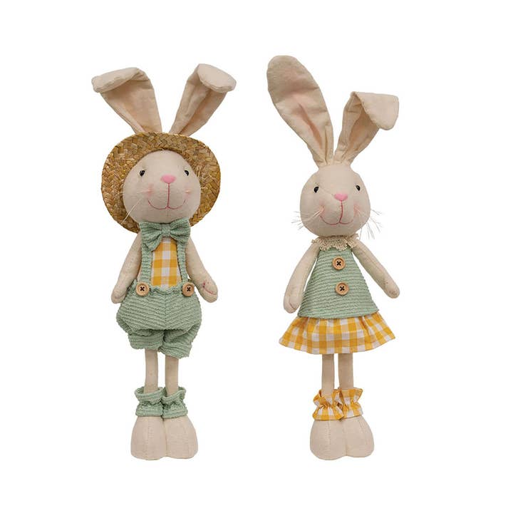 Mr. & Mrs. Spring Gingham Bunny, 2 Asstd. for wholesale by CWI Gifts
