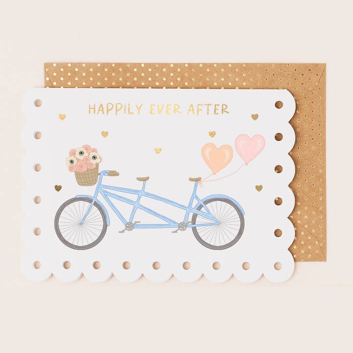 Wedding/ Anniversary Card Tandem Bike for wholesale by Apple & Clover
