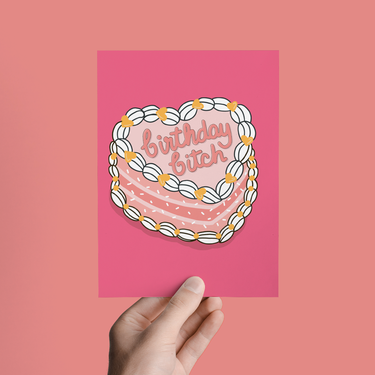 Parcel Island - Wholesale Birthday Card - Birthday Bitch Cake with Icing, Funny Trendy Greeting Card1