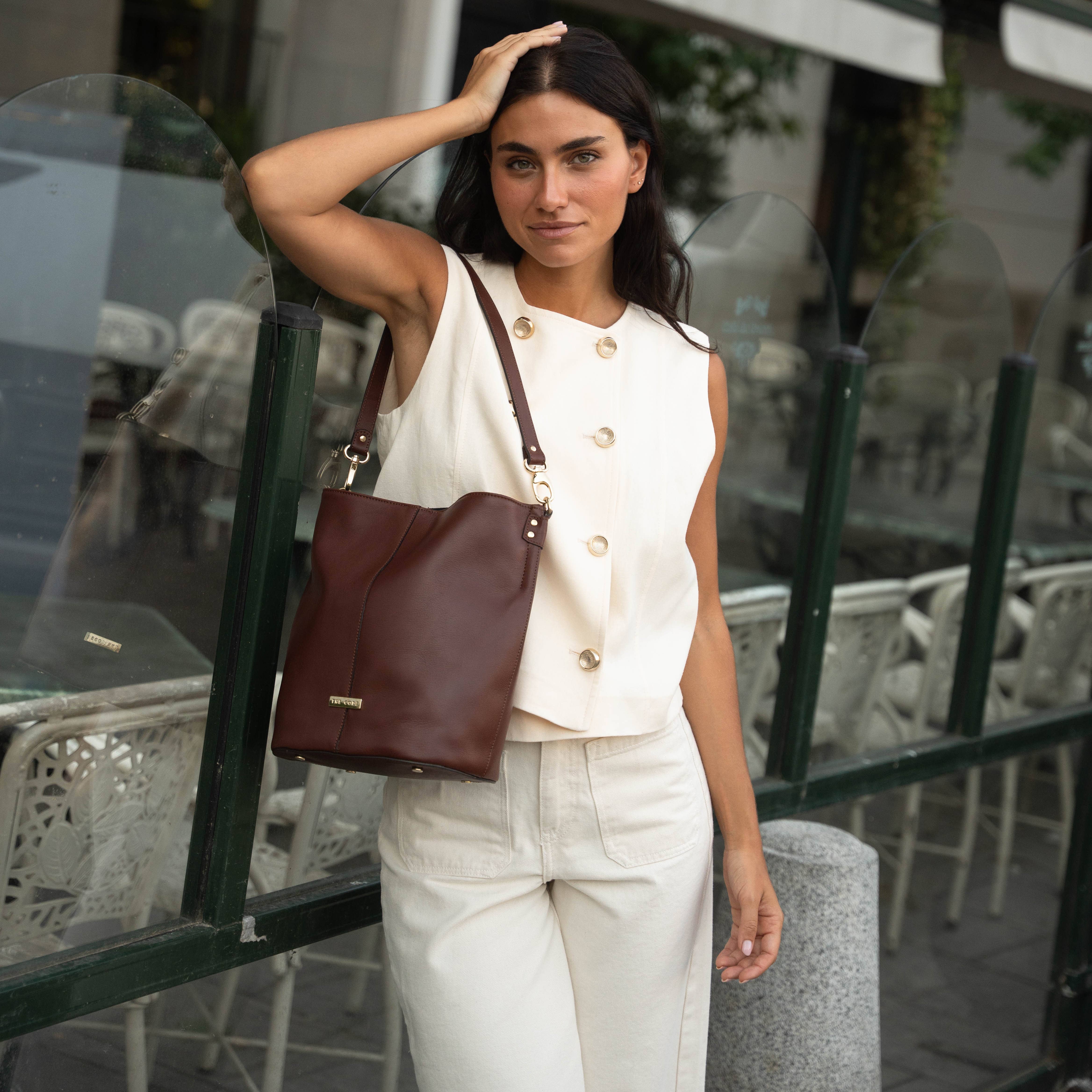 THE CODE - Wholesale Shoulder Bag - Women's - Julieta brandy leather candy box4